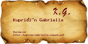 Kuprián Gabriella névjegykártya